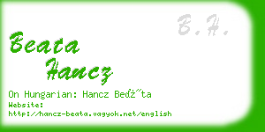 beata hancz business card